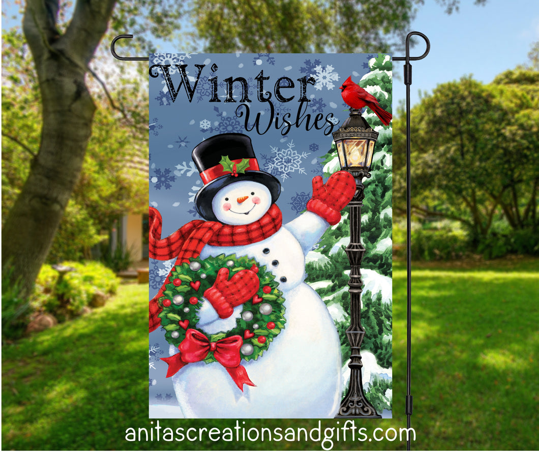 Winter Wishes Garden Flag