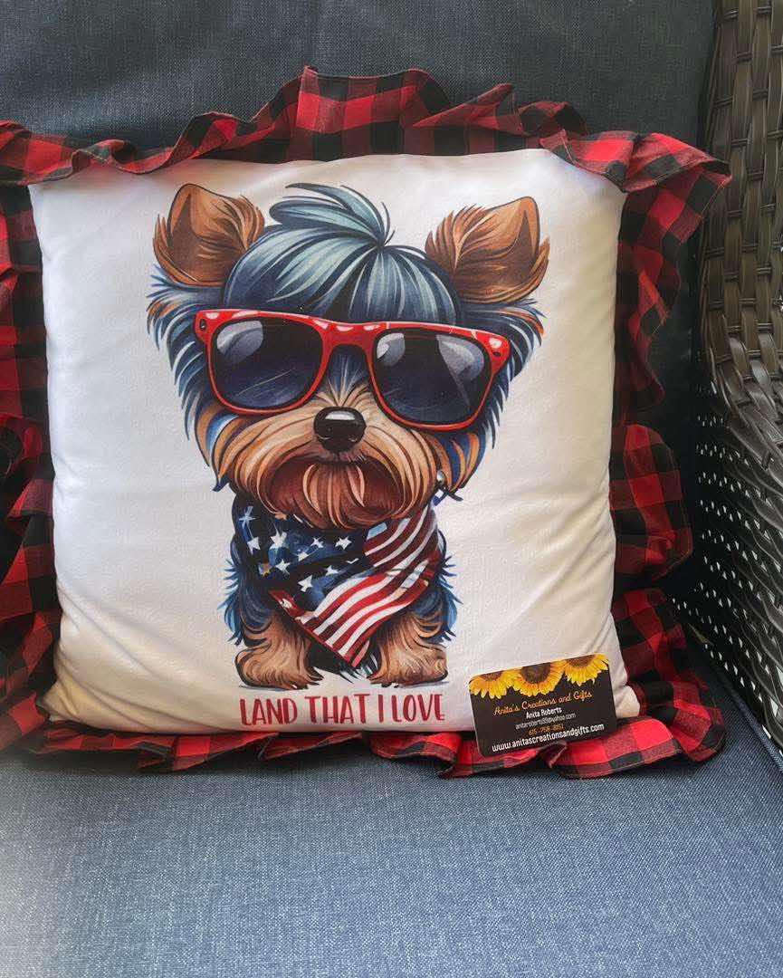 Yorkie Love Pillow Cover