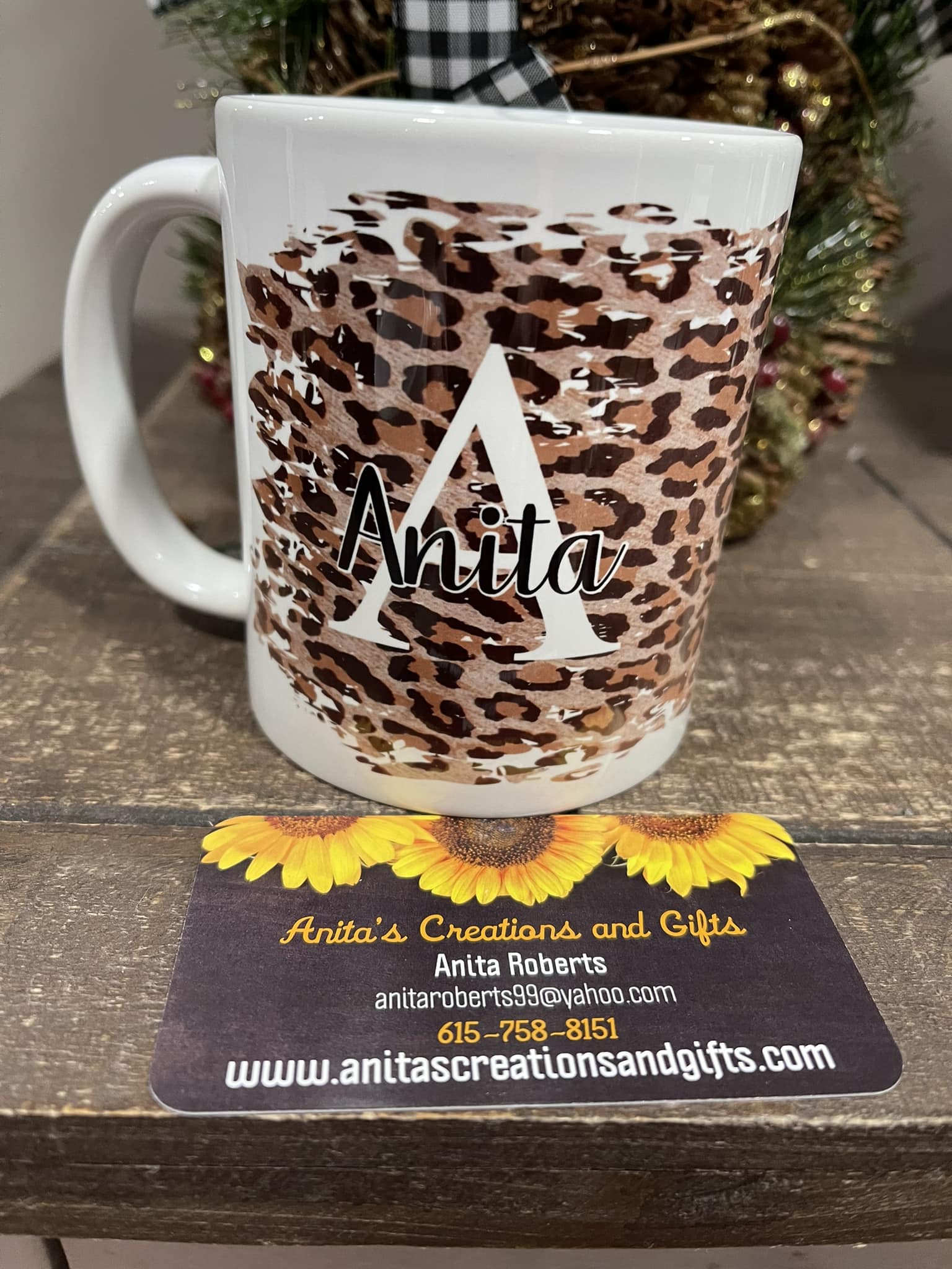Assorted designs of Initial Coffee Cups  Anita's Creations and Gifts